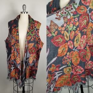 Soft Surroundings Art to Wear Ruana Sleeveless Bohemian Wool Vest OSFM